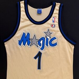 Rare Vintage Champion Anfernee Penny Hardaway Orlando Magic #1 Gold Jersey 40 M
